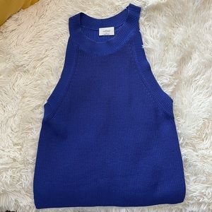 Aritzia Halter Sweater, never worn, blue, size xs